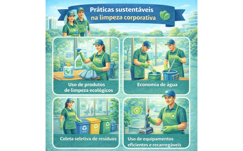 Práticas sustentáveis na limpeza corporativa